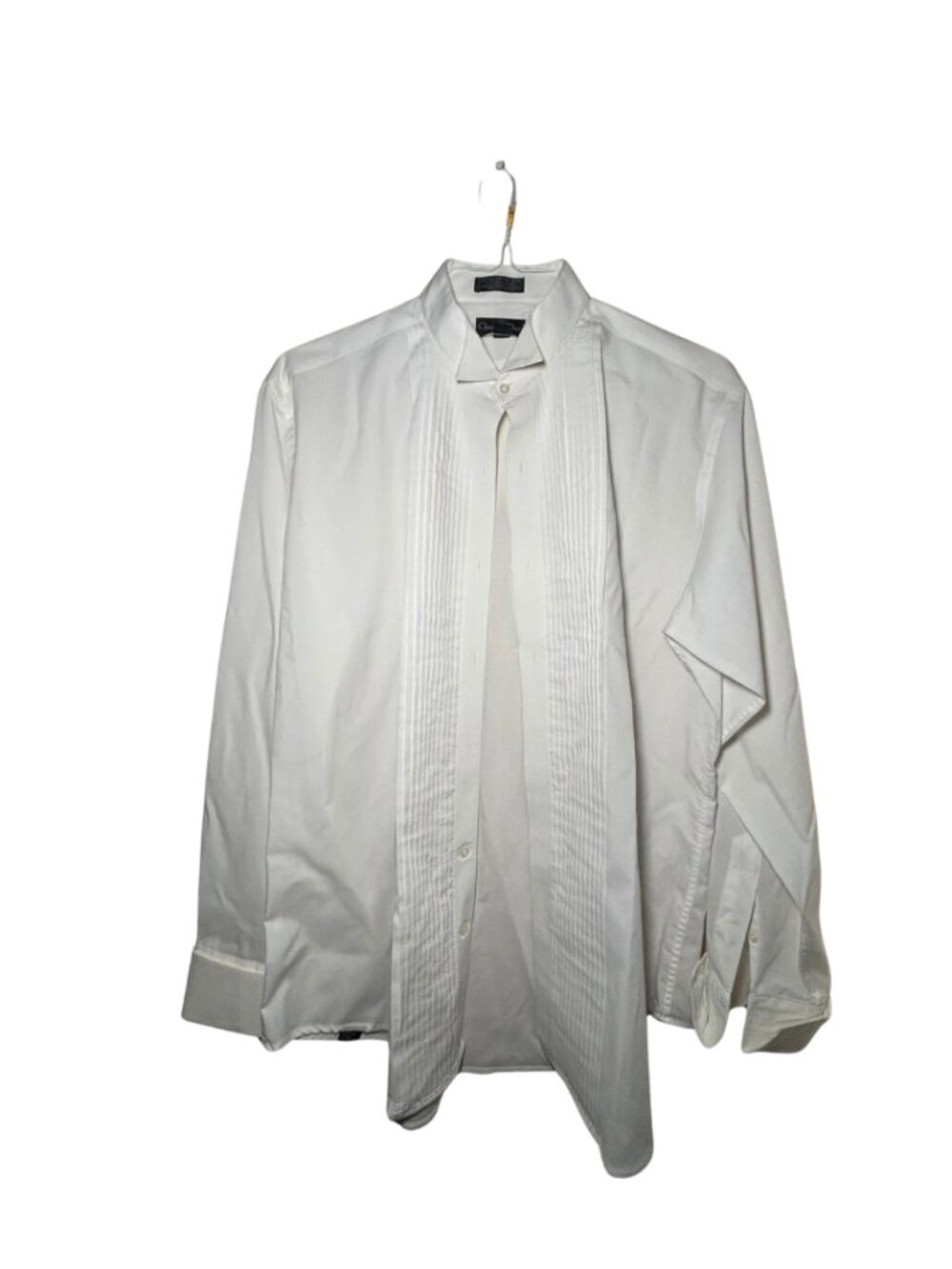VTG Christian Dior Pleated Tuxedo Dress Shirt White 16.5 35 Formal Bib *READ